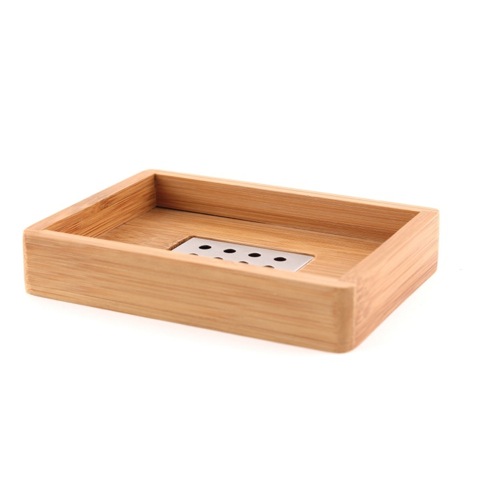 Soap Dish, Gedy BA11-35, Rectangle Natural Wood Soap Holder BA11-35